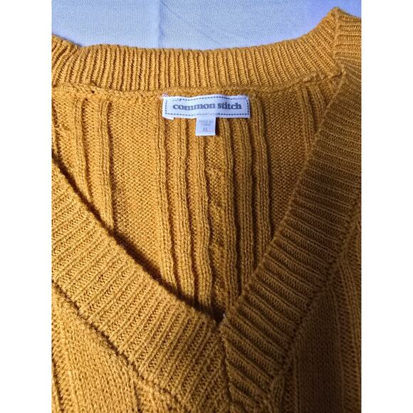 Common Stitch Yellow Pulloever Vest Knit Women's Size XL - Picture 5 of 6